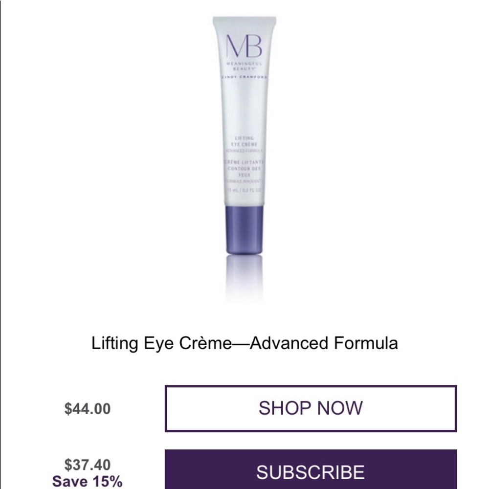 2 Tubes- Meaningful Beauty Lifting Eye Cream